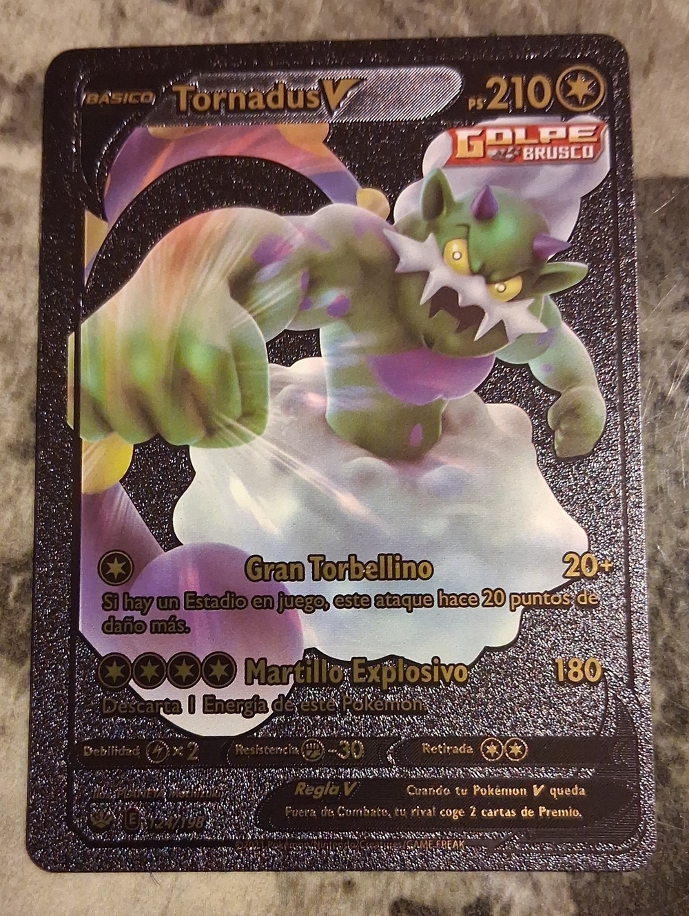 Tornadus V Pokemon Collectible Card - Green & Purple